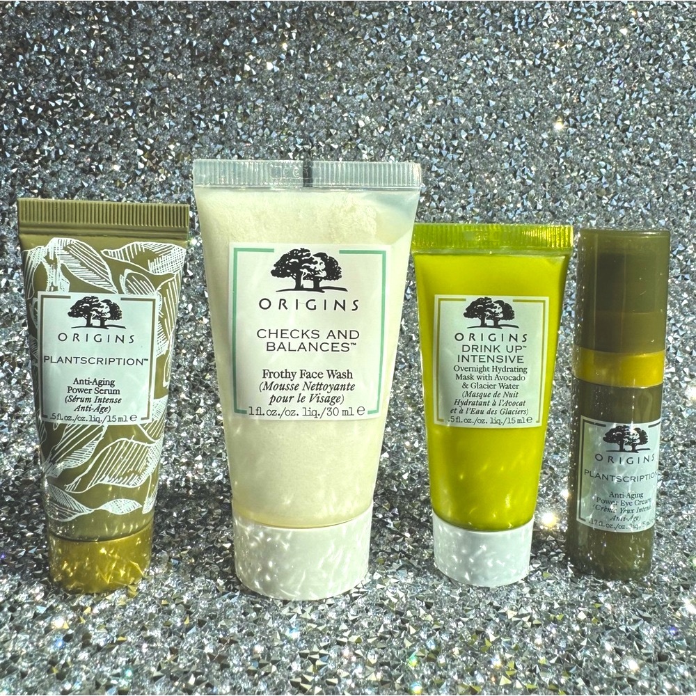 Origins Plantscription Anti-Aging Power Serum Eye Cream Drink Up Overnight Mask
